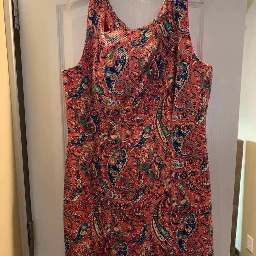 Talbots Paisley Sleeveless Dress, Size 16
